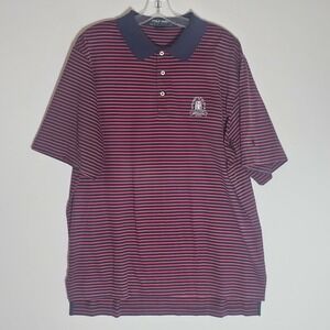 Ralph Lauren Polo Golf Shirt Mens Large Blue Stripe US Open 2003 Olympia Fields‎